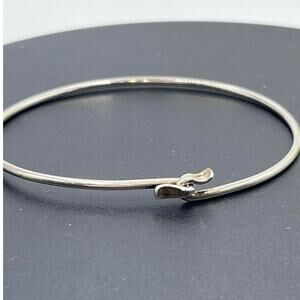 Sterling Silver Designer Signed 925 Hook and Loop‎ Closure Cuff Bracelet